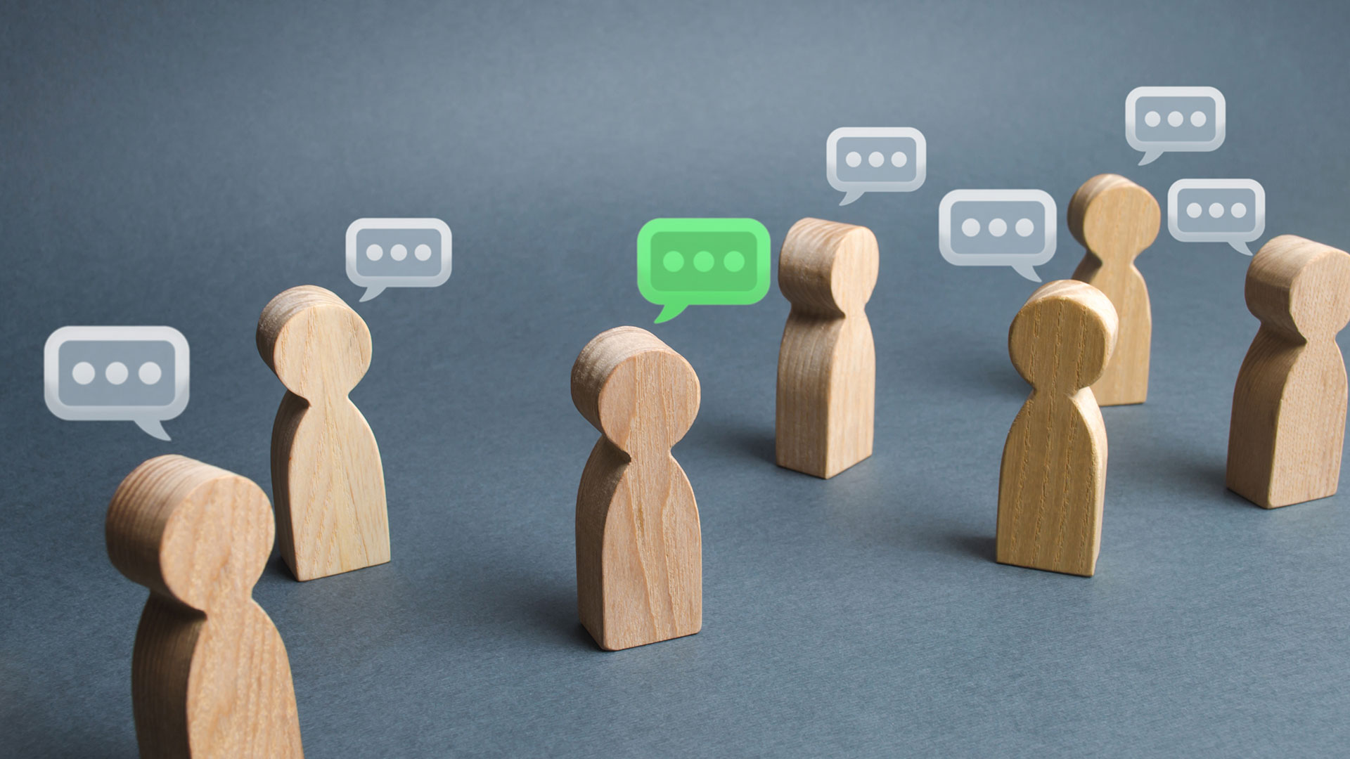 Wooden Blocks with Dialogue Boxes